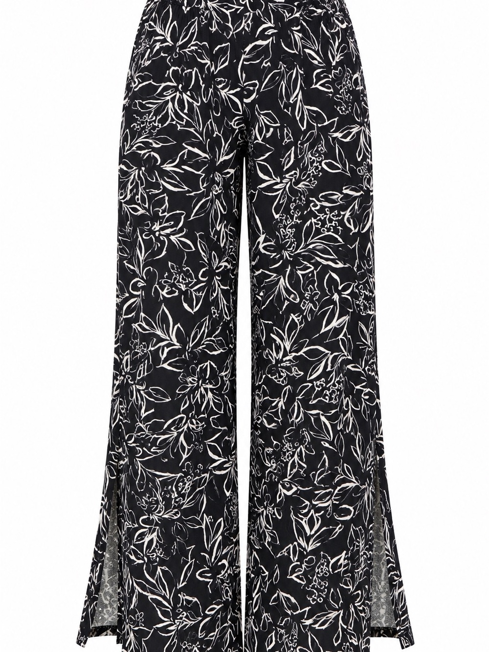 Kirious Wide Leg Black & White Floral Pants